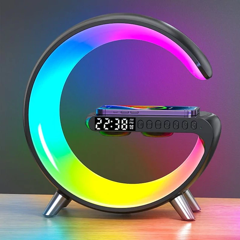 ClockWave RGB intelligens lámpa, gyorstöltés, vezeték nélküli, hangszórók CH23-68