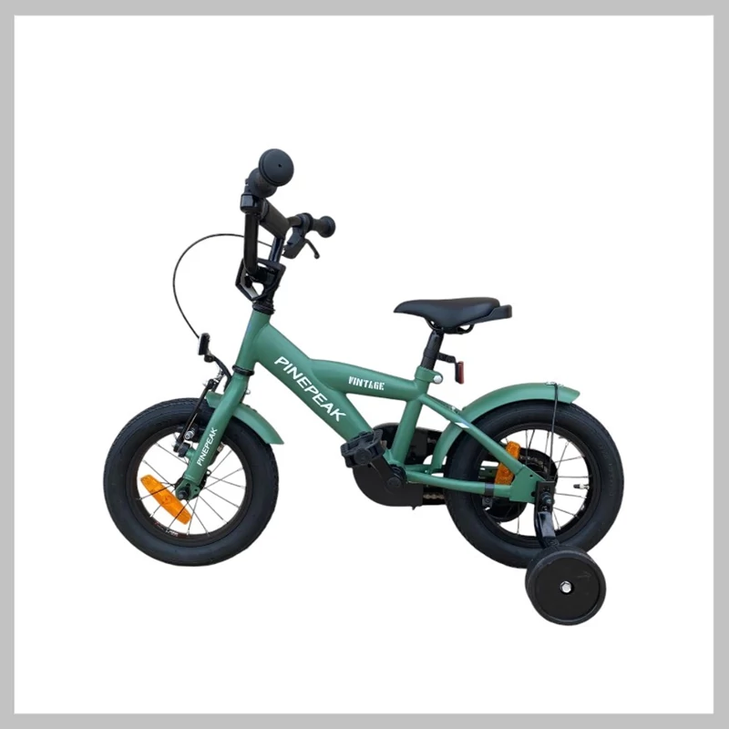 Gyermek kerékpár segédkerekekkel zöld, 12BIKEGREEN
