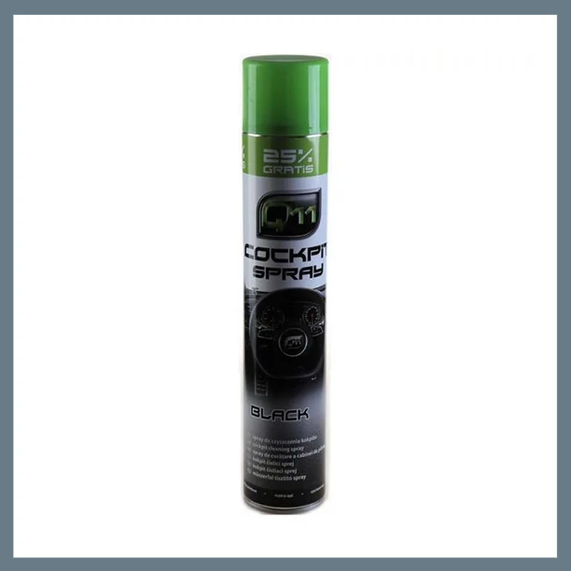 Q11 Műszerfalápoló & tisztító habspray, elegáns fekete illat, matt hatás, 750 ml 14608
