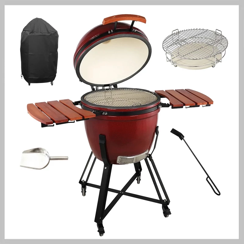 Kamado SE Premium Line Grillező 60 cm bordó - készlet 16700