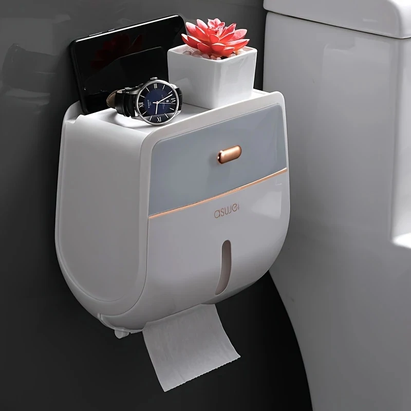Luxe Fali WC-papír Tartó fiókkal könnyű felszerelés PU149167-2