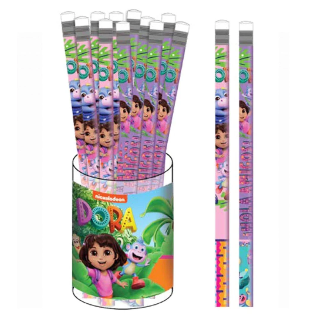 Dora a felfedező– HB grafitceruza radír véggel, 5 darabos csomag GIM34570600-5
