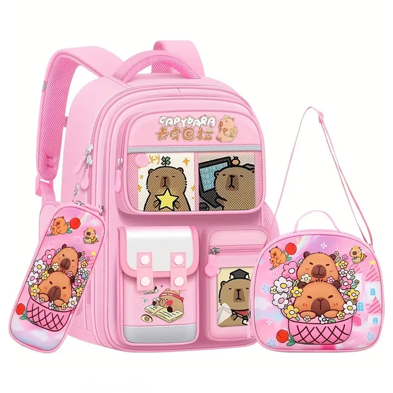3 részes Capibara mintás táskaszett –  PINK LW4087704-P