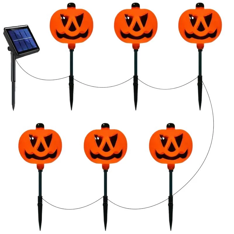 Halloween Tökös Leszúrható Lámpa Szett – 6 darab, Napelemes UL263958