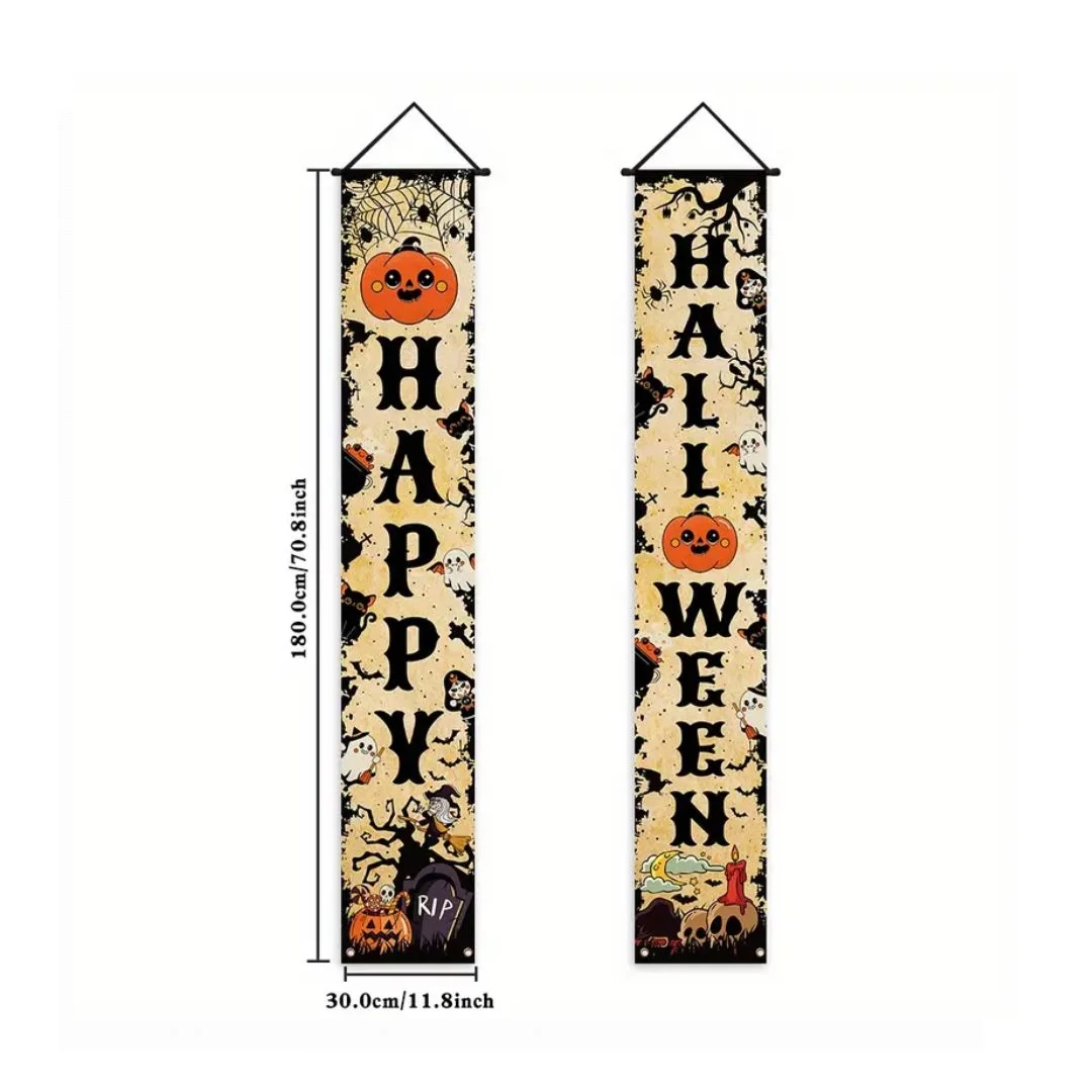 Halloween ajtófüggöny szett – Happy Halloween felirattal – 2 db – GM3129885

