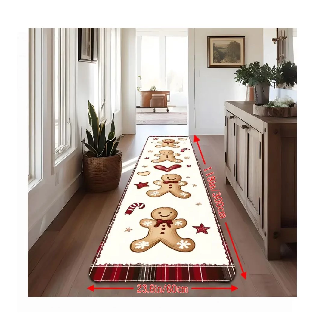 Karácsonyi futószőnyeg – 60×300 cm, Mézeskalács mintával – PM588342-2