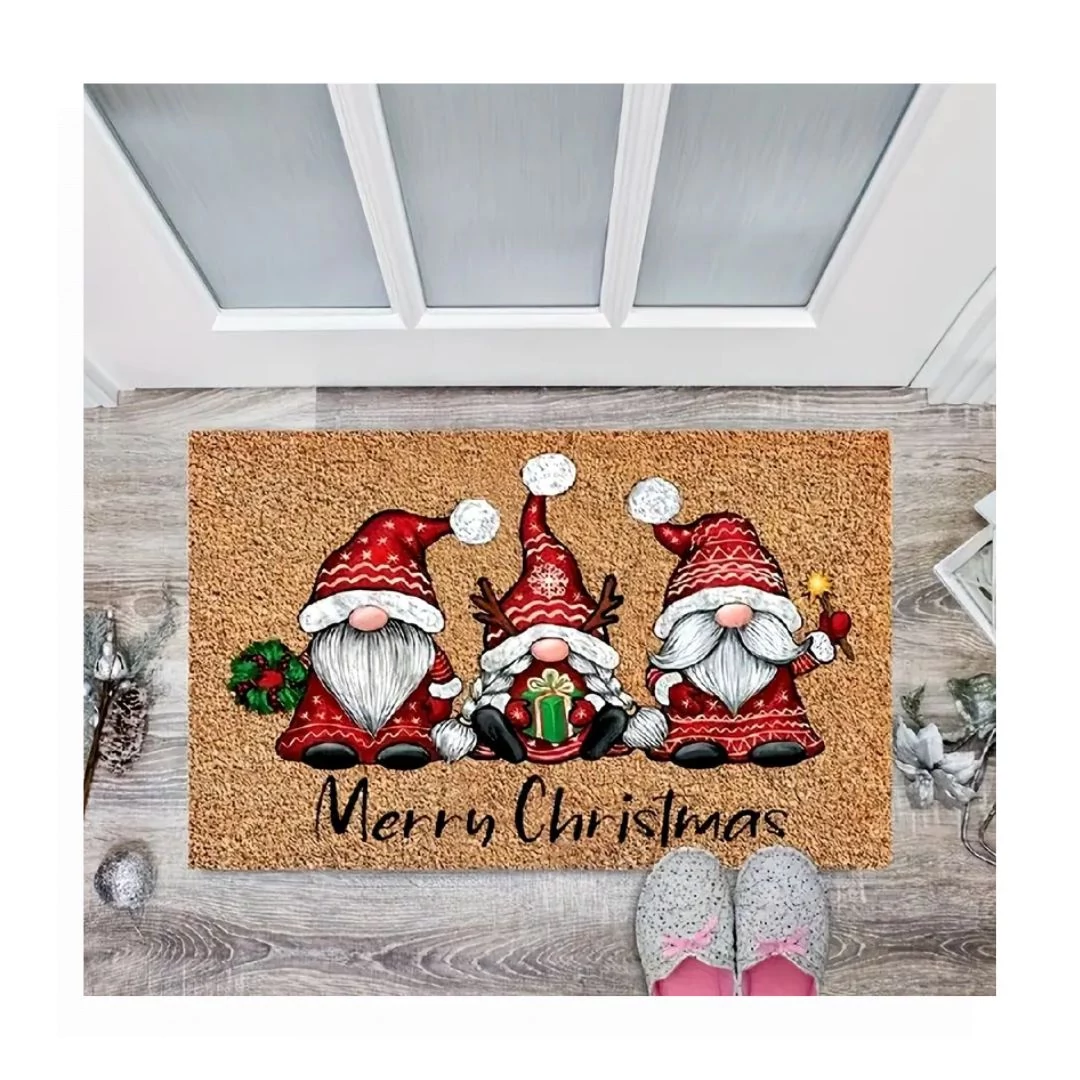 Karácsonyi lábtörlő – 40×60 cm, Merry Christmas manó mintával – UL45390