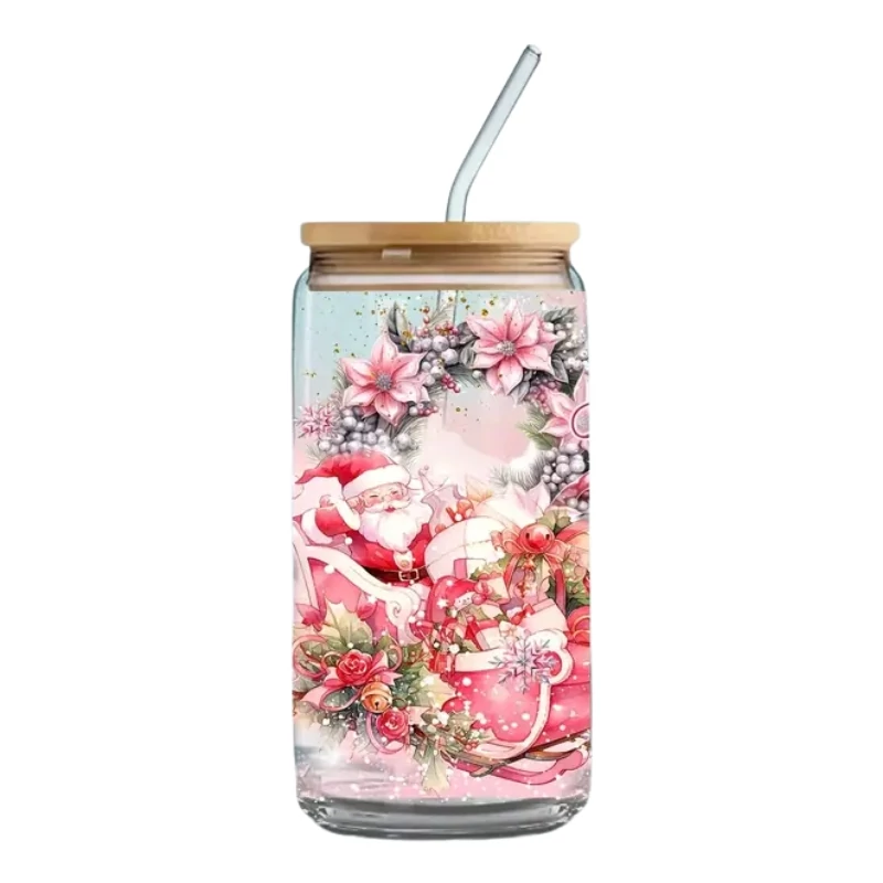 Karácsonyi üvegpohár szívószállal 470ml RY383176