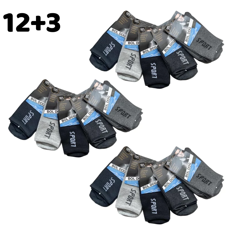 12+3 Férfi sport zokni 39-42 400345-4