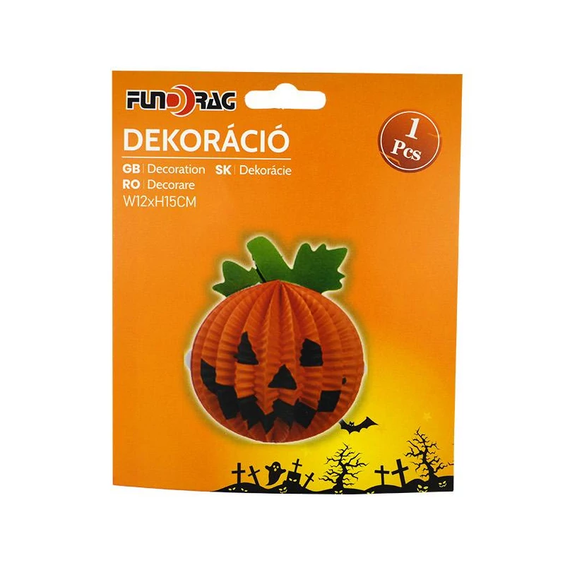 Halloween dekor tök 12x15 cm 55659